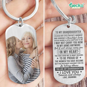 GeckoCustom You Are My Grand Daughter Metal Keychain HN590 No Gift box / 1.77" x 1.06"