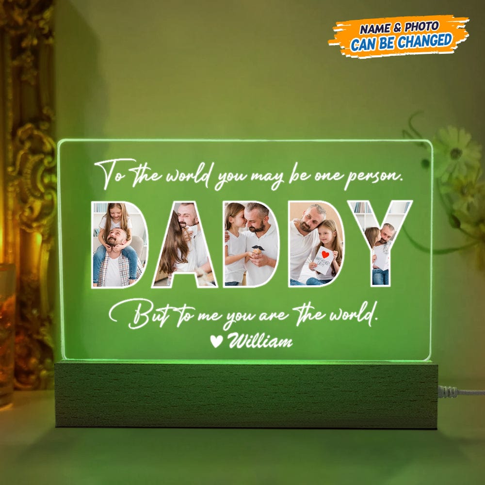 GeckoCustom You Are The World Custom Shape Acrylic Plaque LED Night Light K228 HN590 Acrylic / 7.9"x4.5"