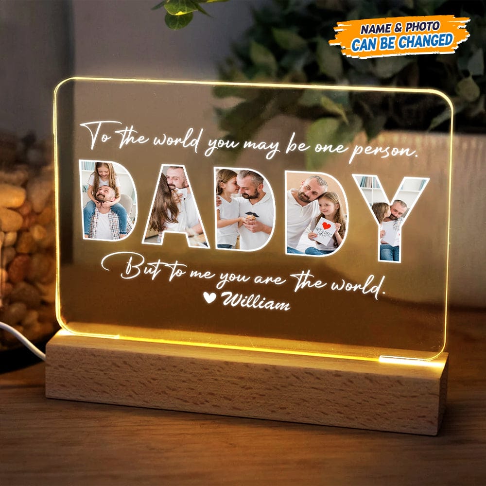 GeckoCustom You Are The World Custom Shape Acrylic Plaque LED Night Light K228 HN590 Acrylic / 7.9"x4.5"