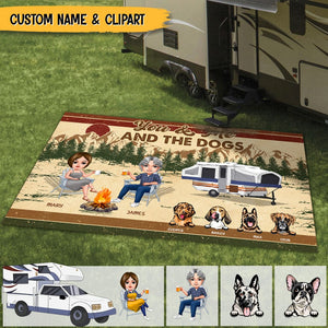 GeckoCustom You Me And The Dog Vintage Camping Doormat N304 HN590