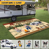 GeckoCustom You Me And The Dog Vintage Camping Doormat N304 HN590