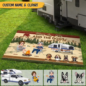 GeckoCustom You Me And The Dog Vintage Camping Doormat N304 HN590