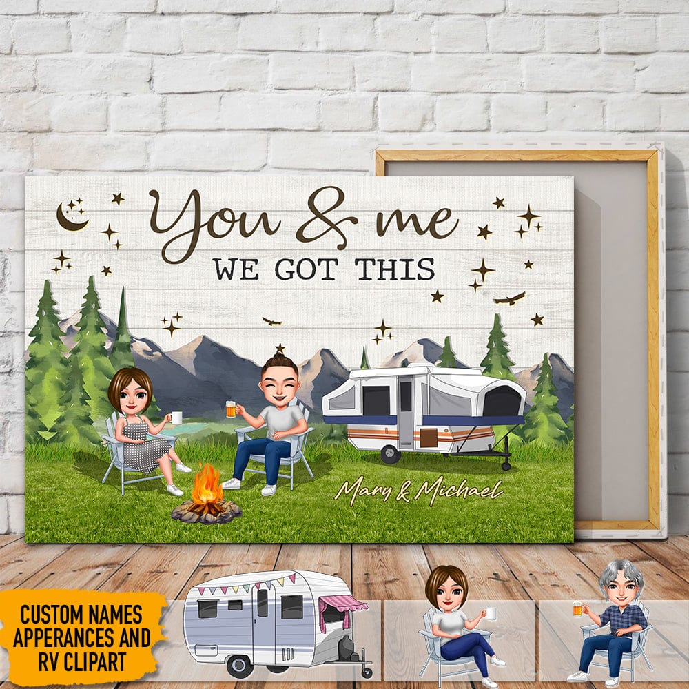 GeckoCustom You & Me And The Dogs Husband Wife Family - Couple Gift Camping Canvas K228 HN590